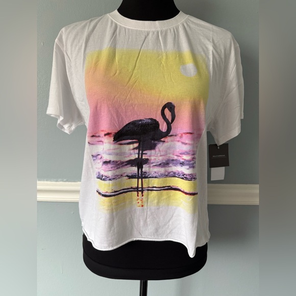 Grayson Threads Tops - Grayson Threads White Flamingo Tee M